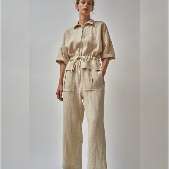 No. 6 Eldin Linen Jumpsuit in Black Size 2 (Medium) BRAND NEW with tags - Picture 3 of 8